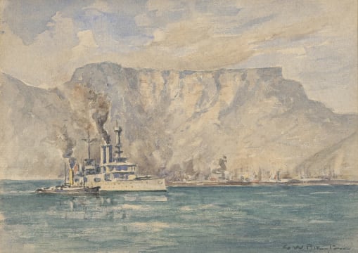 George William Pilkington; Cape Town, S.A, Arrival of German M. O. War Schelswig-Holstein (sic), 1932