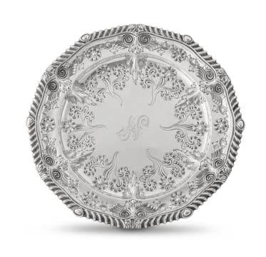 A Scottish silver underplate, maker's mark JA, Edinburgh, 1759