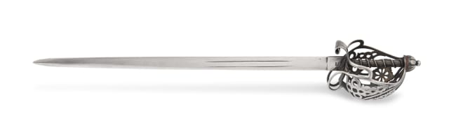 A late Victorian Scottish silver letter opener, maker's mark F&M, Edinburgh, 1896