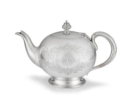 A Victorian silver teapot, Elkington and Co, Birmingham, 1861