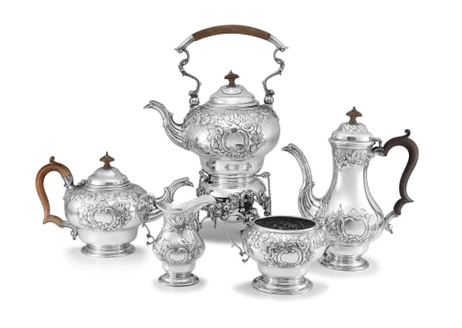 A Victorian silver tea service, Charles Stuart Harris, London, 1895