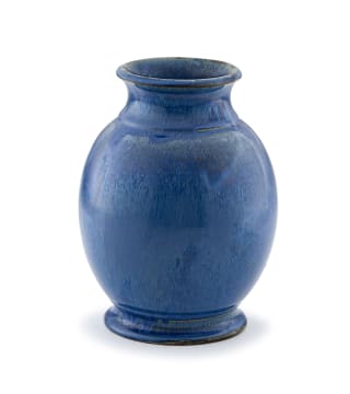 A mottled blue-glazed vase, possibly Globe