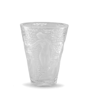 A René Lalique 'Ondines' frosted and clear glass vase designed 1938