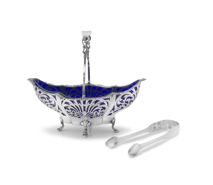 A George V silver sugar basket, Mappin & Webb, London, 1920