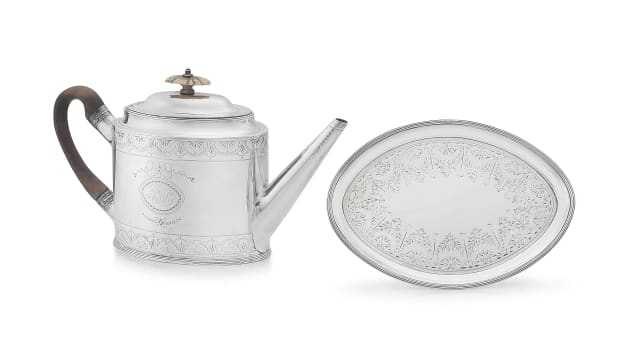 A George III silver teapot, The Batemans, London, 1794