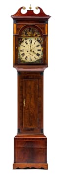 A Scottish mahogany and inlaid longcase clock, A & Wm Miller, Airdrie, first half 19th century