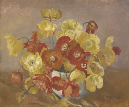 Frans Oerder; Iceland Poppies in a Vase