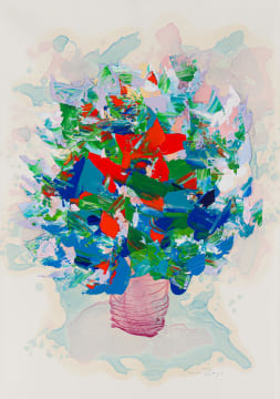George Boys; Mixed Flowers in a Pink Vase