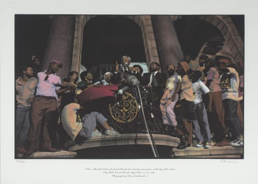 Chris Ledochowski; Nelson Mandela Delivers His First Public Speech in Twenty Seven Years, on the Day of His Release, City Hall, Grand Parade, Cape Town 11.02.1990
