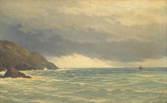 Attributed to David James; Boats off the Coast