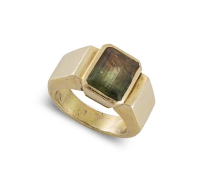 Tourmaline and 18ct yellow gold ring