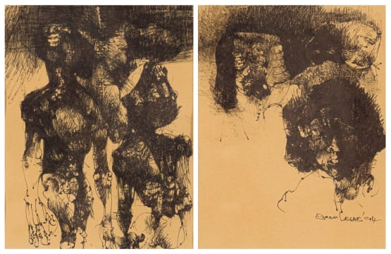 Ezrom Legae; Abstract Faces; Abstract Figures, two