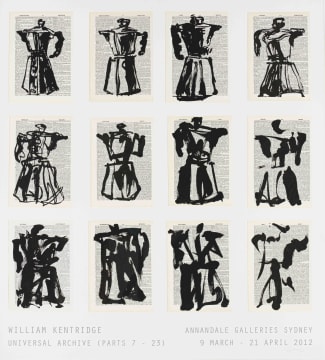 William Kentridge; Universal Archive, Annandale Galleries, Sydney, poster
