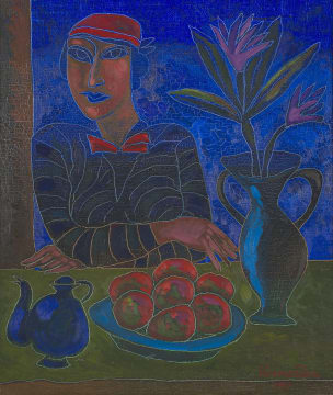 Jan Vermeiren; Woman with Fruit and Flowers