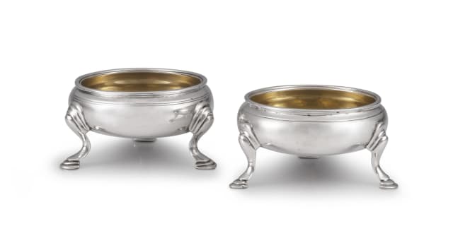 Two George III silver salts, David Mowden & maker's mark indistinct, London, 1756-1778