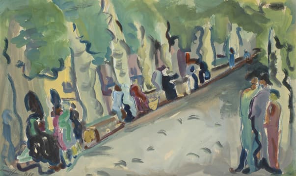 Irma Stern; Figures alongside the Road