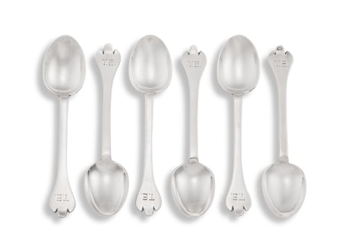Six George V silver 'Dog Nose' pattern coffee spoons, Thomas Bradbury & Sons Ltd, Sheffield, 1936