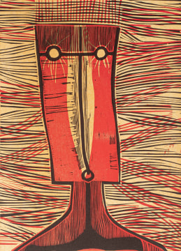 Cecil Skotnes; Abstract Figure with Square Head