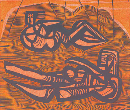 Cecil Skotnes; Two Reclining Figures