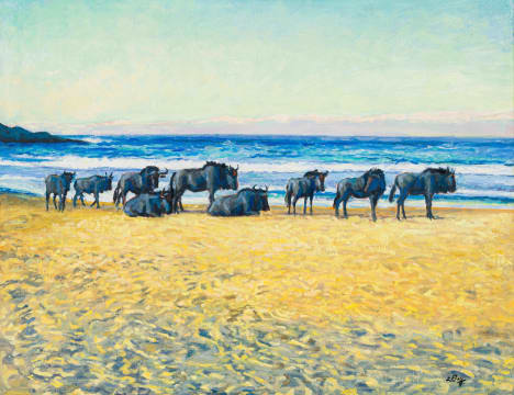 Zakkie Eloff; Wildebeest on the Beach, Wild Coast