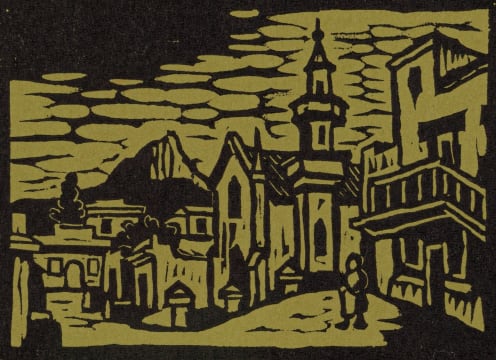 Gregoire Boonzaier; Bo-Kaap Street Scene with Mosque