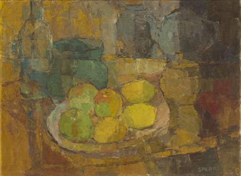 Frank Spears; Still Life with Fruit and Vessels