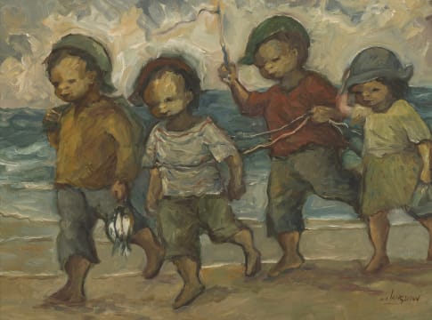 Amos Langdown; Children on the Beach