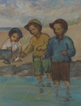 Amos Langdown; Children Fishing