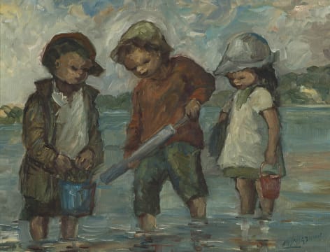 Amos Langdown; Children Pumping Prawns