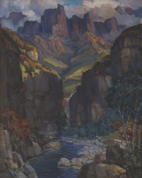 Hugo Naudé; River Through a Gorge