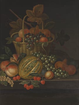 Follower of James Wheeler of Bath; Still Life with Basket of Fruit