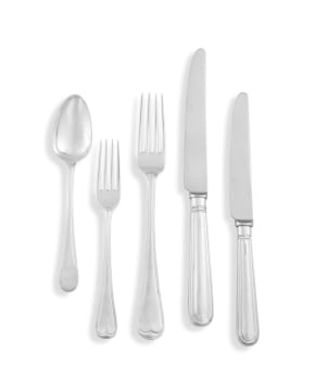 A set of George III silver assembled 'Old English & Thread' pattern flatware, Richard Crossley, William Eley & William Fearn, London, 1785-1802