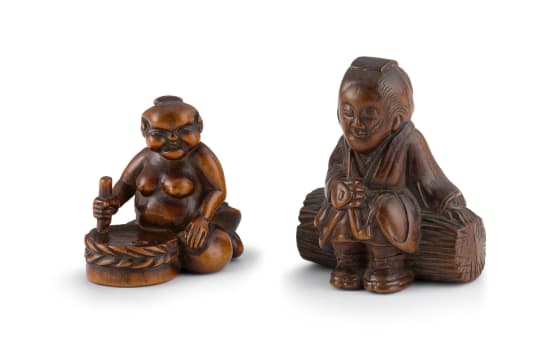 A Japanese wooden okimono, Meiji period, 1868-1912