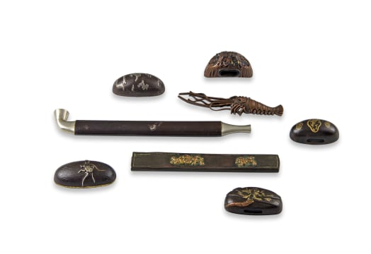 Four Japanese kashira, Edo period, 1615-1868