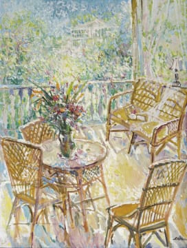 Ljudmila Kotelevskaya; Auf der Terrasse