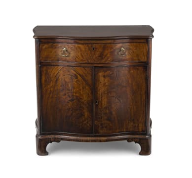 A George III flame mahogany cabinet, circa 1770