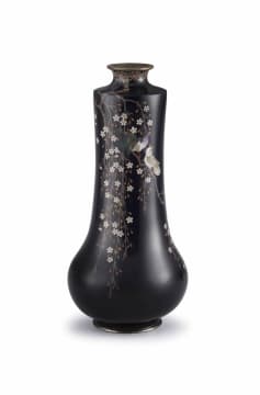 A Japanese cloisonné enamel vase, Meiji period, 1868-1912