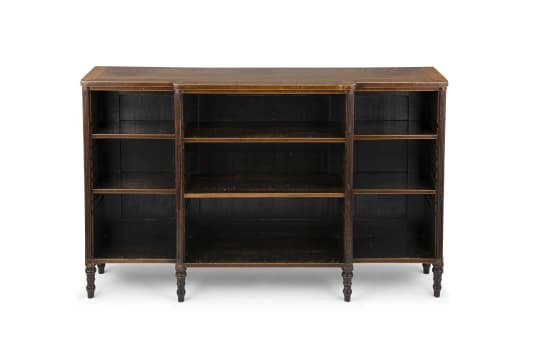 A George III mahogany breakfront bookcase, 18th century
