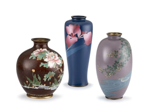 A Japanese cloisonné enamel vase, Meiji period, 1868-1912