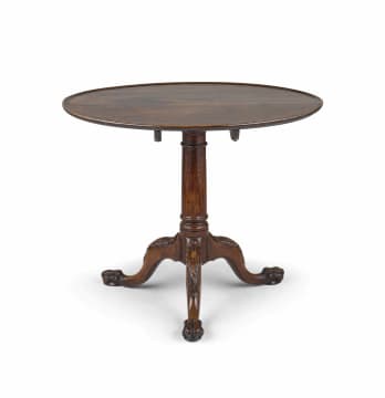 A George II mahogany tripod table, circa 1750
