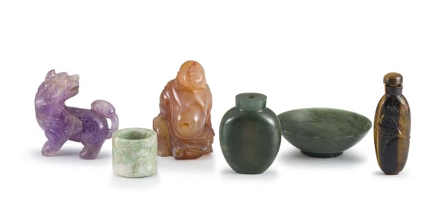 A Chinese spinach jade opium bowl, Qing Dynasty, 19th century