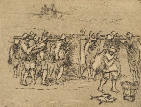 François Krige; Fishermen with Boat