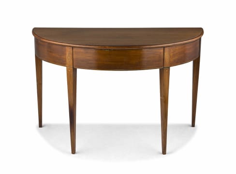 A George III style mahogany half moon table