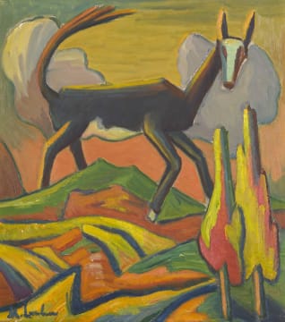 Maggie Laubser; Buck in a Landscape