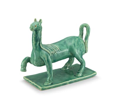 Nico Masemola; A Viridian-glazed Pony with Raised Leg