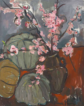 Irma Stern; Still Life with Blossoms and Pumpkins