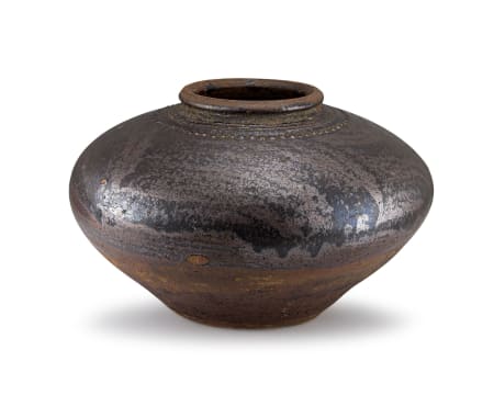 A Southeast Asian brown and aubergine-glazed Martavan, 19th century