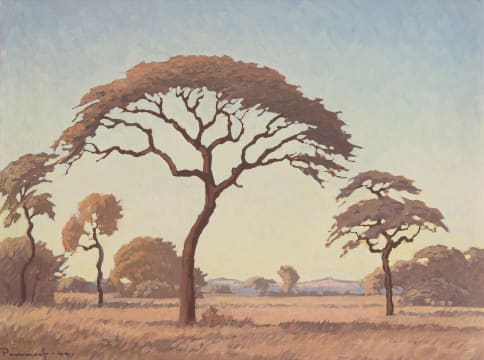 Jacob Hendrik Pierneef; Bushveld with Camelthorn Trees