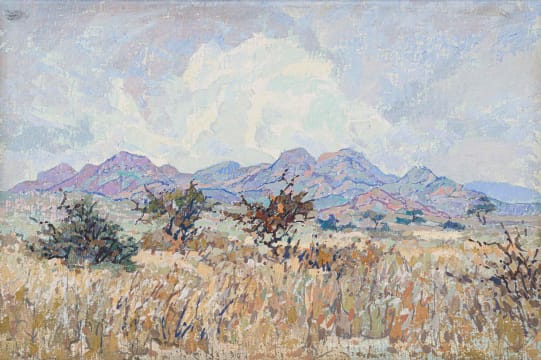 Johannes Blatt; Landscape with Purple Mountains