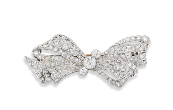 Edwardian diamond and platinum brooch